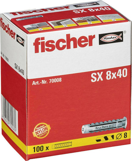 fischer Nylon Fixing Dowel SX Oops Plastic 8x40mm