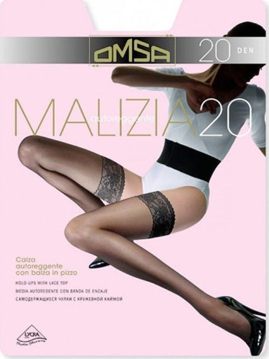 Malizia Дамски високи чорапи 20 Ден Черен