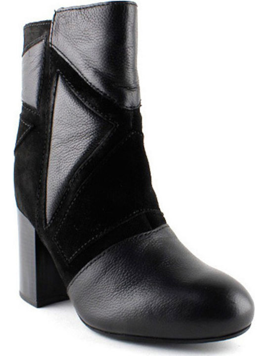 Gioseppo Leather Women's Ankle Boots with High Heel Black