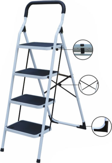 Profal Scăunel Scări Fier 3 Trepte 72cm