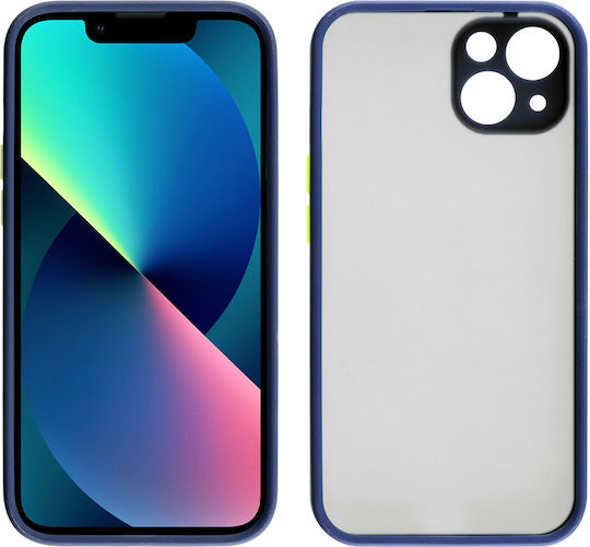 Lime Hardshell Camera Guard Back Cover Plastic Blue with Yellow Keys (iPhone 13)
