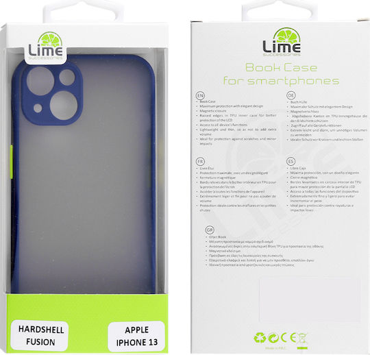 Lime Hardshell Camera Guard Back Cover Plastic Blue with Yellow Keys (iPhone 13)