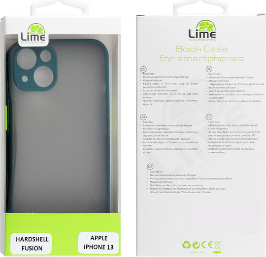 Lime Hardshell Camera Guard Back Cover Plastic Dark Green with Yellow Keys (iPhone 13)