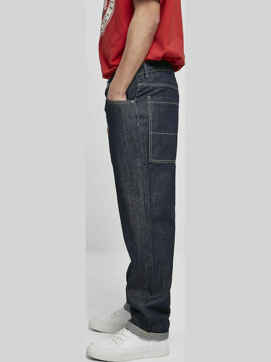 Men's Jeans Pants with Loose Straight Fit Raw Indigo