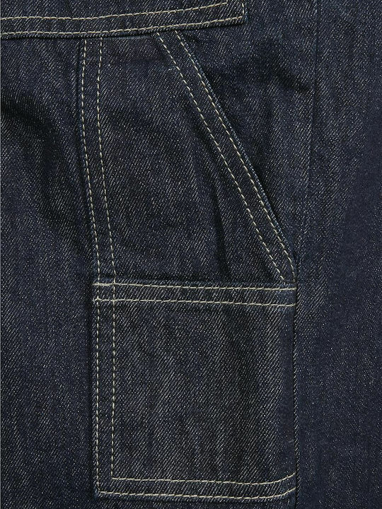 Men's Jeans Pants with Loose Straight Fit Raw Indigo