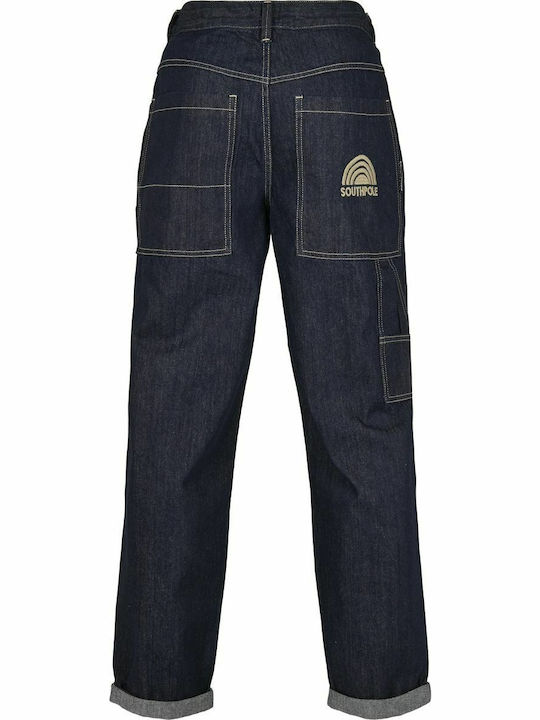 Men's Jeans Pants with Loose Straight Fit Raw Indigo