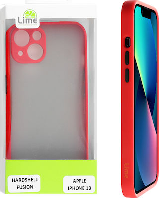 Lime Hardshell Camera Guard Synthetic Back Cover Durable Red with Black Keys (iPhone 13)