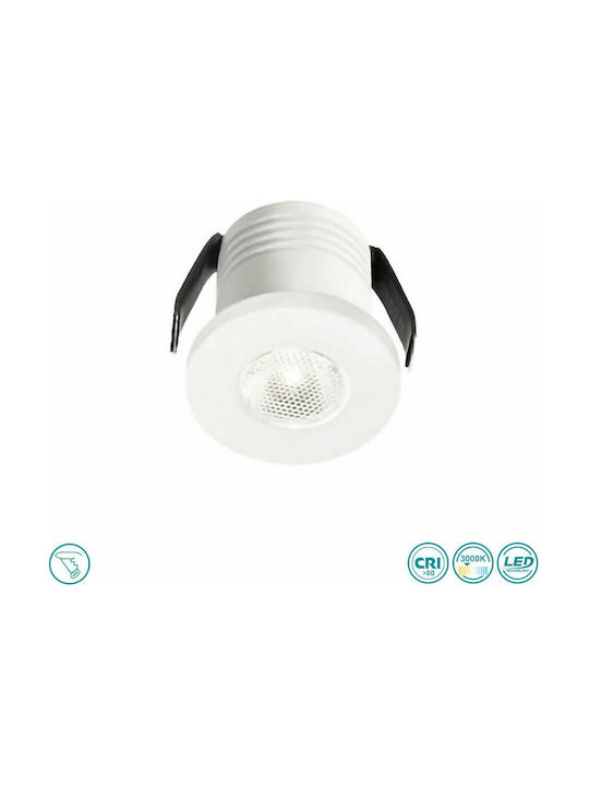 Gea Luce Glam Στρογγυλό Μεταλλικό Χωνευτό Σποτ με Ενσωματωμένο LED 3.5x3.5εκ.