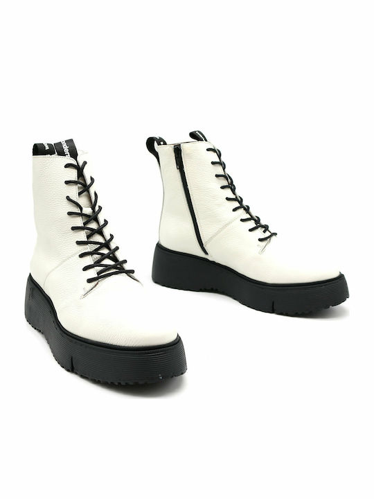 9350 Wild Milk Milk Δερμάτινα Γυναικεία Αρβυλάκια Off White