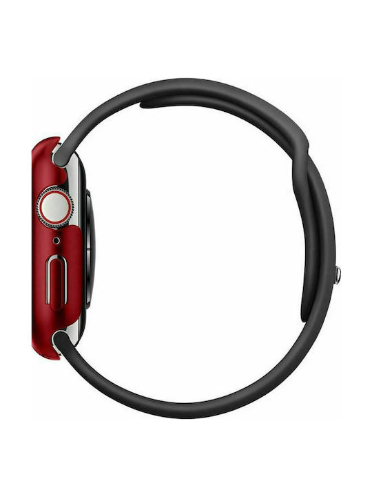 Spigen Thin Fit Plastic Case with Tempered Glass Red Colour for Apple Watch 44mm