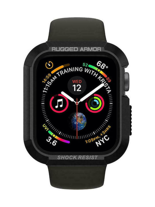 Spigen Rugged Armor Carcasă de Silicon în culoarea Negru pentru Apple Watch 40mm