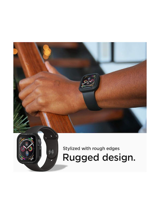 Spigen Rugged Armor Carcasă de Silicon în culoarea Negru pentru Apple Watch 40mm
