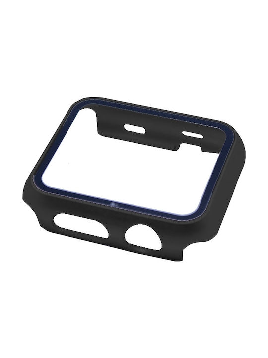 360 Silikonhülle Silikonhülle mit Glas in Schwarz Farbe für Apple Watch 40mm