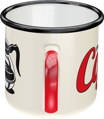 Nostalgic Art Strong Coffee Served Here Mug Metallic White 250ml 43203