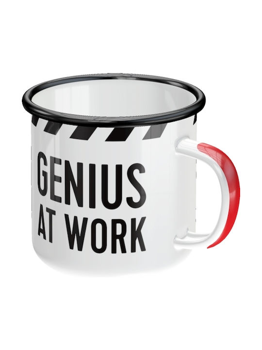 Nostalgic Art Genius Work Becher Emaille Weiß 250ml