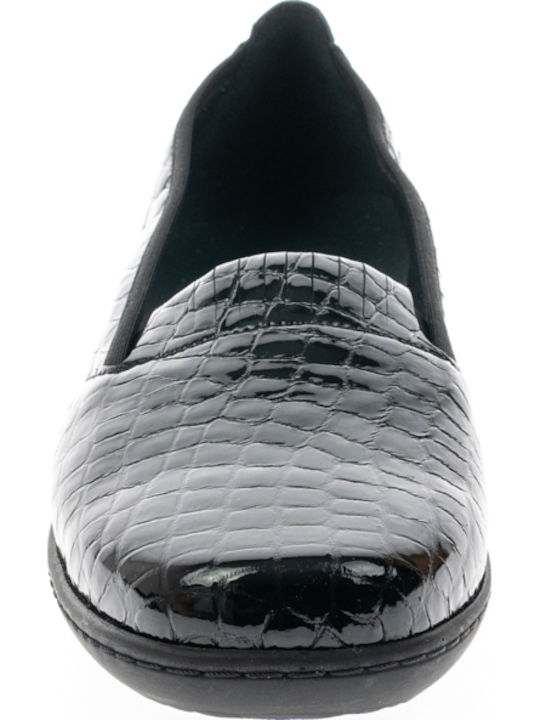 1114L Patent Leather Women's Moccasins in Black Color