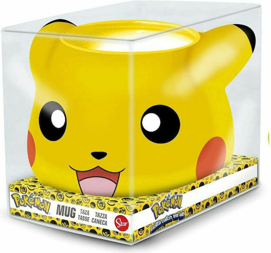 Stor Pokemon Pikachu Head 3D Ceramic Yellow Mug 500ml