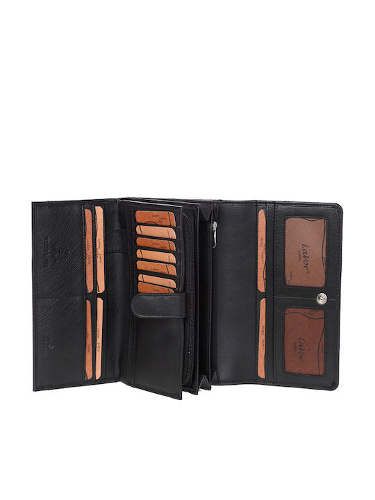 Large Leather Women's Wallet Classic with RFID Black