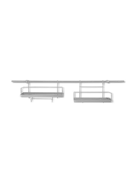 Edenberg Metallic Kitchen Organizer Rack In Silver Colour 16 Pieces