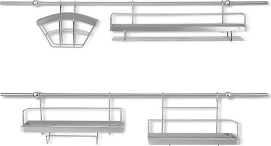 Edenberg Pendant Metal Shelf 78cm 16 Pieces Silver