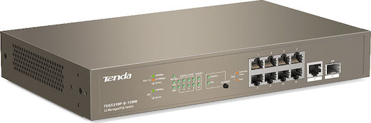 Tenda Managed L3 PoE+ Switch με 9 Θύρες Gigabit (1Gbps) Ethernet και 1 SFP Θύρα
