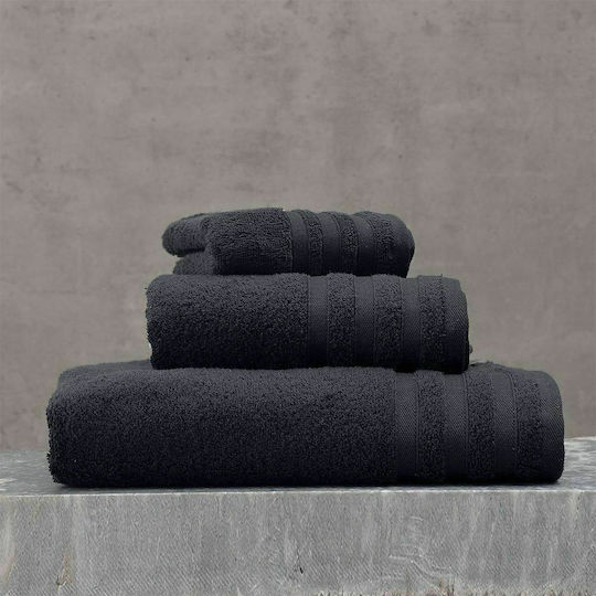 Rythmos Πετσέτα Χεριών Lagoon 40x60εκ. Μαύρη Βάρους 470gr/m²