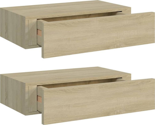 Wandregale Eiche (2Stücke) 40x23.5x10cm
