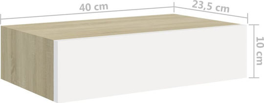 Wooden Wall Shelves - White (2 Pieces) 40x23.5x10cm