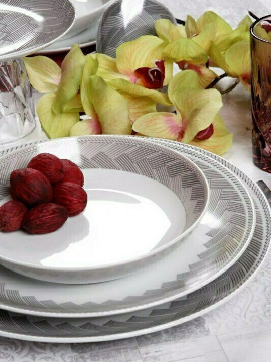 Cryspo Trio Plaza Porcelain Dinnerware Set Μπεζ 20pcs