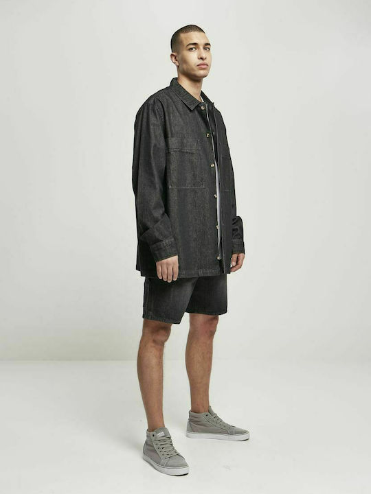 Cu mânecă lungă Denim Cămașă Black Stone Washed