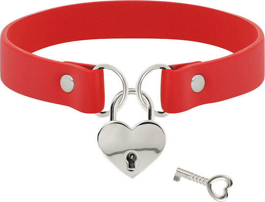 Coquette Hand Crafted Choker Keys Heart Яка Red