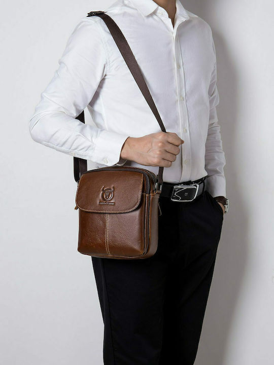 DJB-07 Leather Men's Bag Shoulder / Crossbody Light Brown