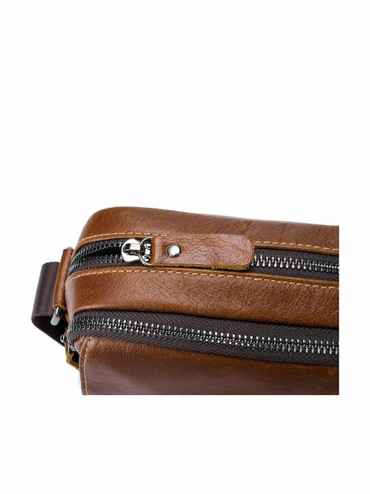 DJB-07 Leather Men's Bag Shoulder / Crossbody Light Brown