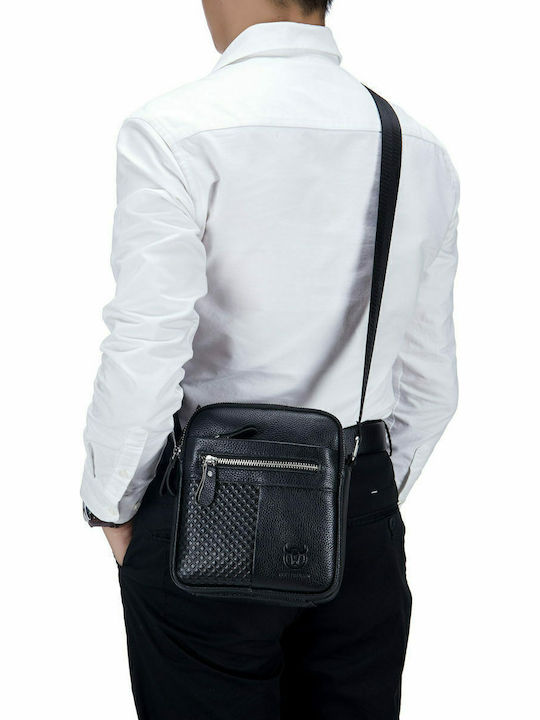 DJB-010 Leather Men's Bag Shoulder / Crossbody Black