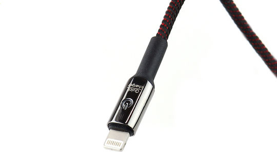 AMiO UC-10 Плетена USB-A към Lightning кабел Червен 1м (02527)