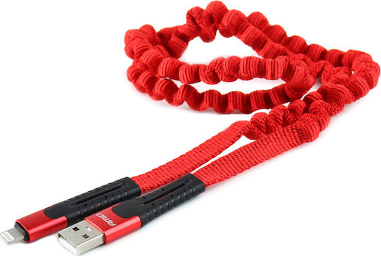 AMiO UC-13 Spiral USB to Lightning Cable Κόκκινο 1.2m (02530/AM)
