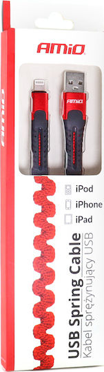 AMiO UC-13 Spiral USB to Lightning Cable Κόκκινο 1.2m (02530/AM)