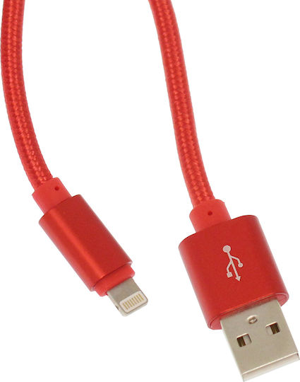 KLGO S-50 Braided USB-A to Lightning Cable Red 2m
