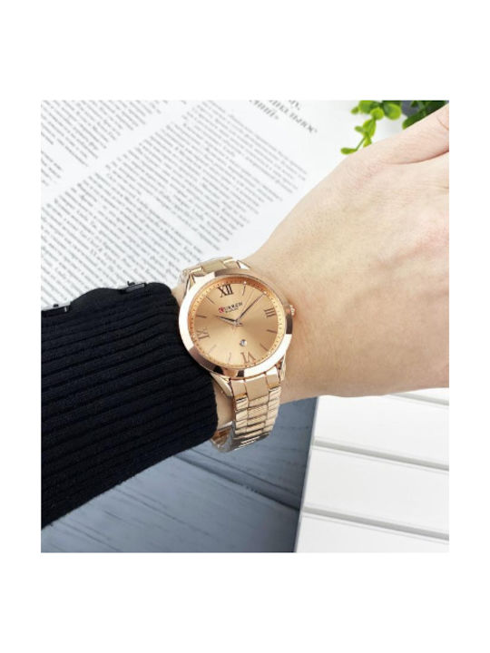 Curren Watch with Pink Gold Metal Bracelet