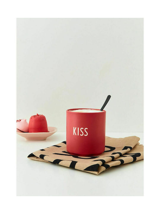 Design Letters Kiss Porcelain Cup Red