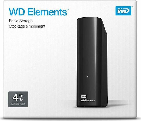 Western Digital Elements Desktop USB 3.0 External 3.5" HDD 4TB Black