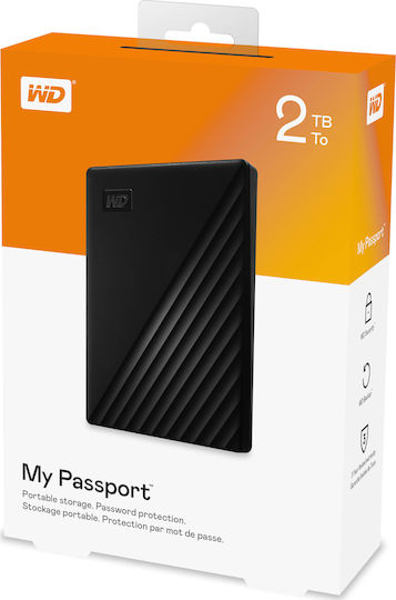 Western Digital My Passport (2019) USB 3.2 Външен HDD 2TB 2.5" Черен