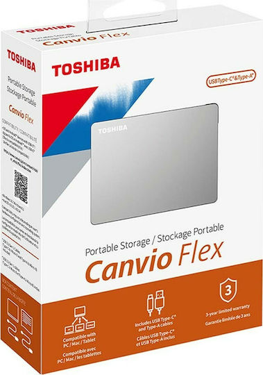 Toshiba Canvio Flex USB 3.2 External 2.5" HDD 2TB Silver