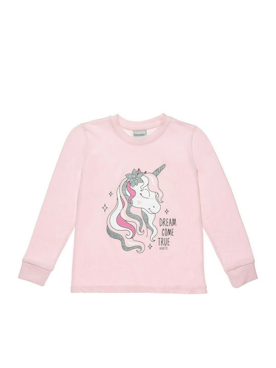 Alouette Set Top & Bottom Kids Winter Pyjamas Pink