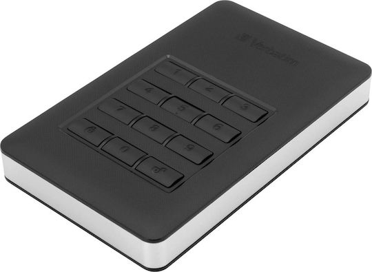 Verbatim Store 'n' Go Secure with Keypad Access USB 3.1 / USB-C External 2.5" HDD 1TB Black