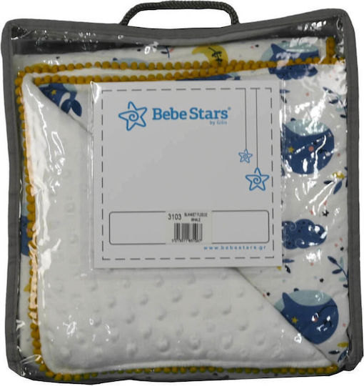 Bebe Stars Pătură Pepinieră Swaddling cu Balena 90x90 cm
