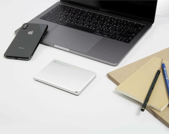 Transcend StoreJet 25C3S USB-C Externe HDD 2TB 2.5" Silber
