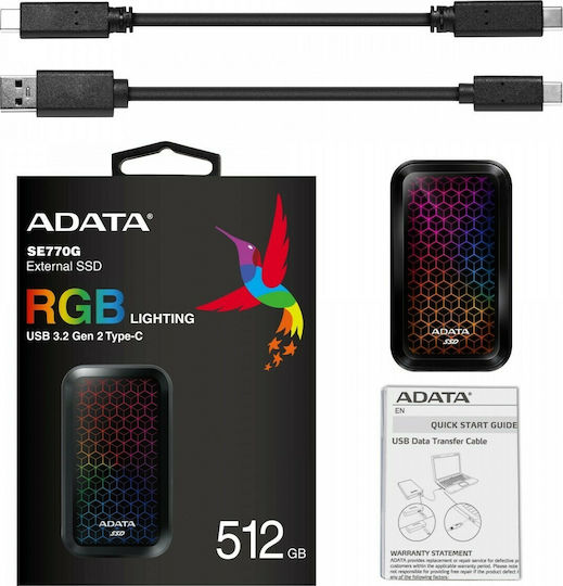 Adata SE770G USB 3.2 / USB-C Extern SSD 512GB 2.5" Negru