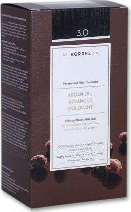 Korres Argan Oil Advanced Colorant Vopsea de Păr Fără Amoniac 3.0 Castaniu Închis Natural 50ml