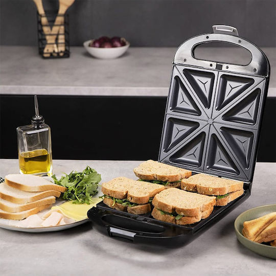 Cecotec Rock´n Toast Family Sandwichmaker mit Abnehmbaren Platten für for 4 Sandwiches Sandwiches 1500W Schwarz